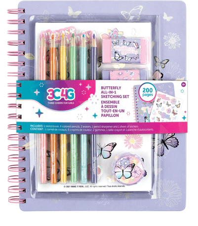 3C4G Butterfly All - In - 1 Sketching Set 12025 - Colorland Toys