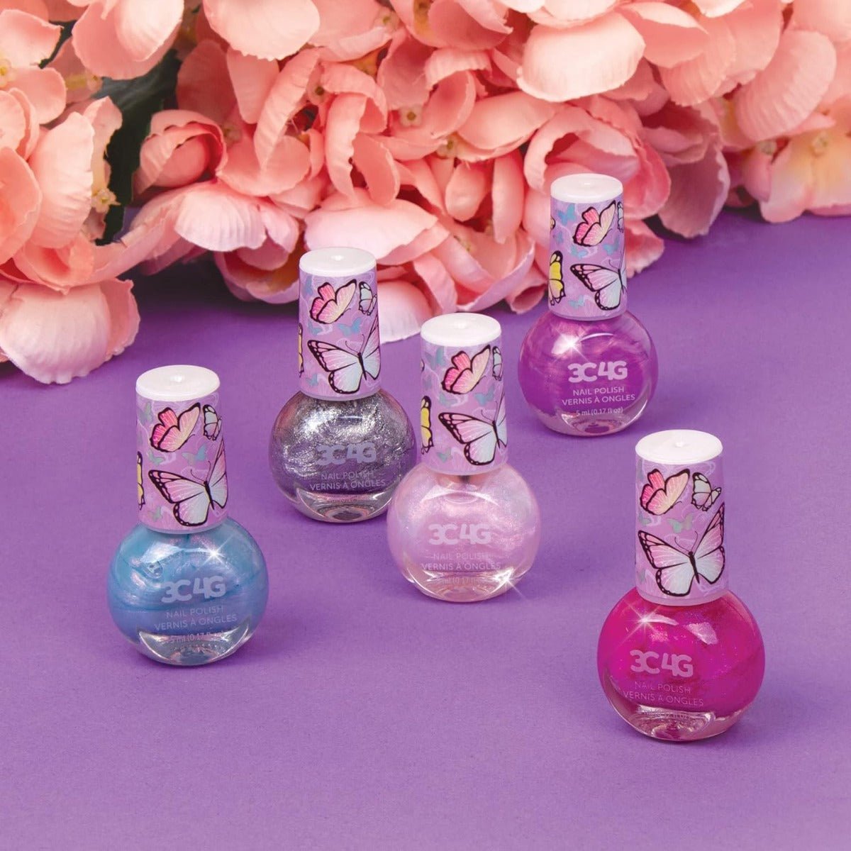 3C4G Butterfly Glitter Nail Polish Set 5 - Pack 10051 - Colorland Toys