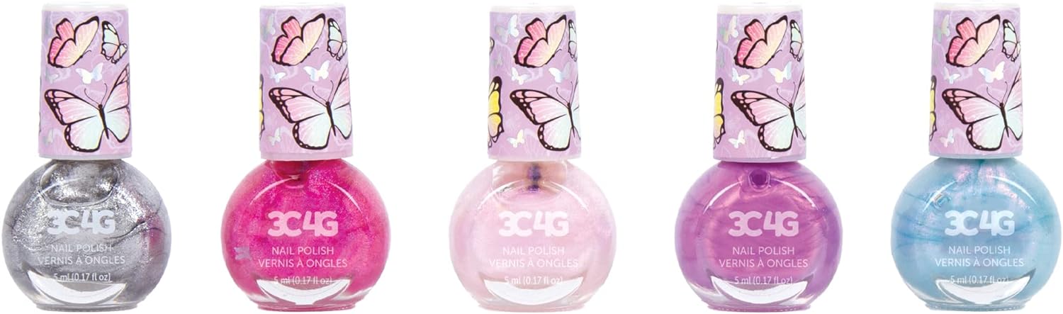 3C4G Butterfly Glitter Nail Polish Set 5 - Pack 10051 - Colorland Toys