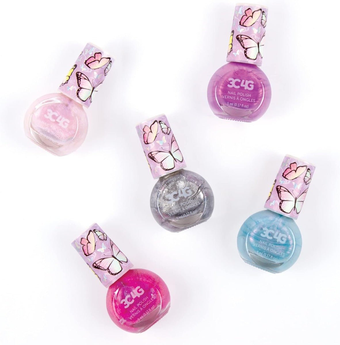3C4G Butterfly Glitter Nail Polish Set 5 - Pack 10051 - Colorland Toys