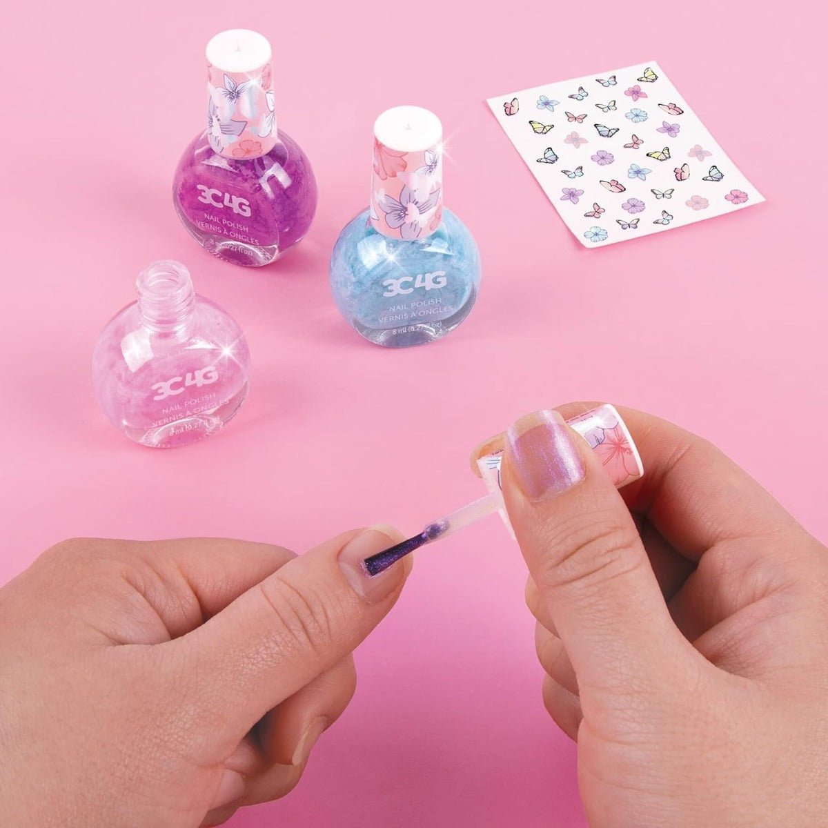 3C4G Butterfly Nail Polish & Nail Stickers 3 - Pack 10043 - Colorland Toys