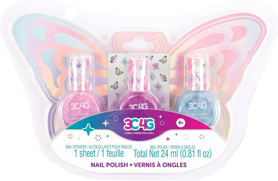 3C4G Butterfly Nail Polish & Nail Stickers 3-Pack 10043 — image 1