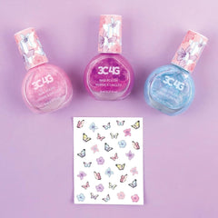 3C4G Butterfly Nail Polish & Nail Stickers 3 - Pack 10043 - Colorland Toys