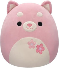 Squishmallow Sakura Setude Shiba With Flowers Plush 12inch