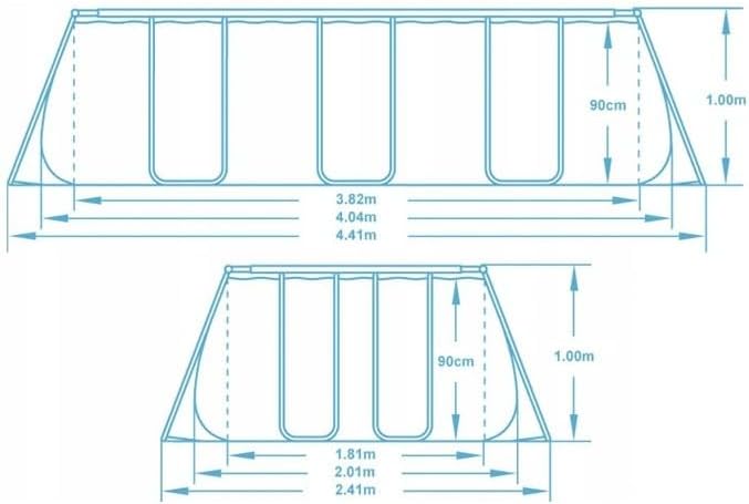 Bestway Power Steel Above Ground Rectangular Pool 4.04mx2.1mx1m 56441 - Colorland Toys