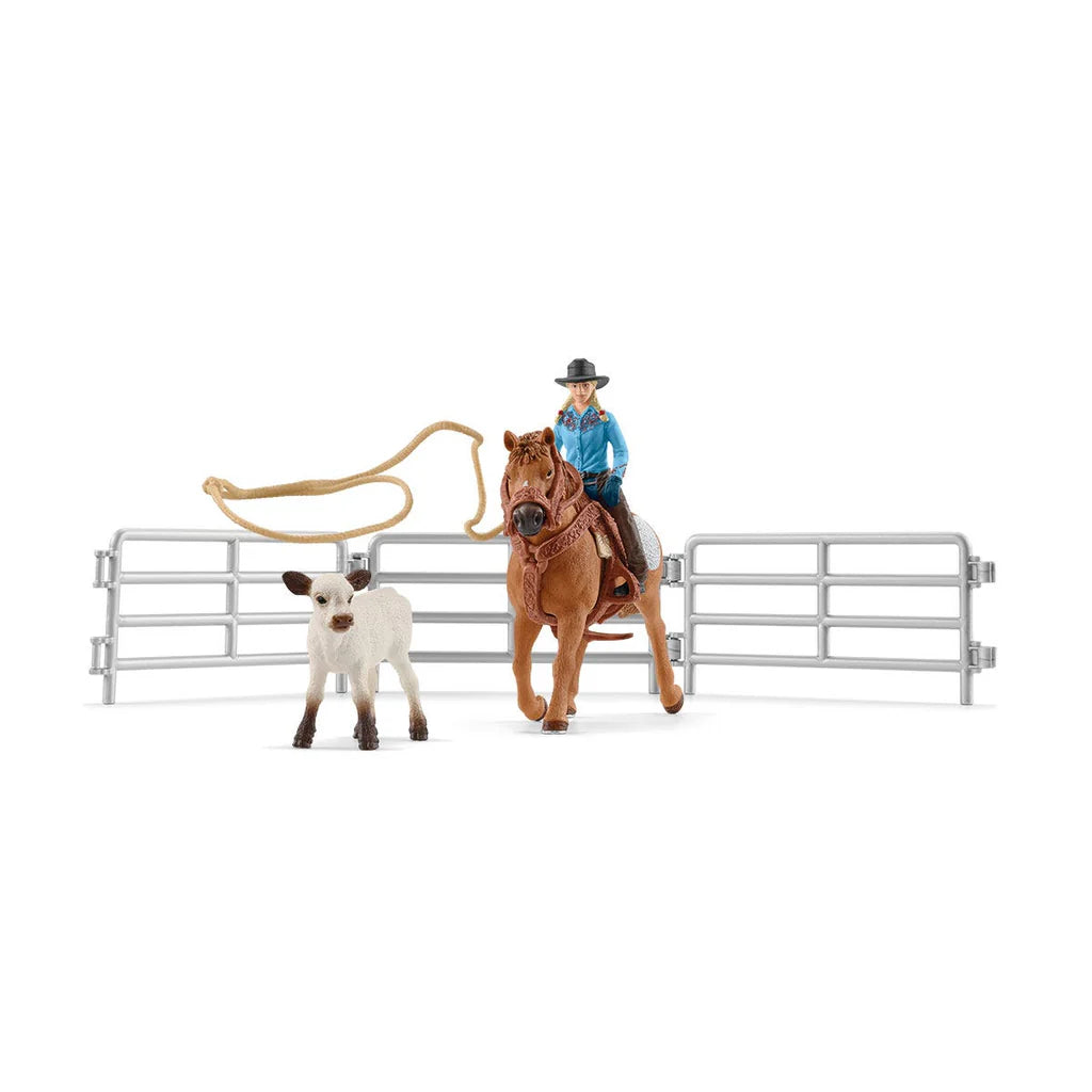 Schleich Cowgirl Team Roping Fun 42577 - Colorland Toys