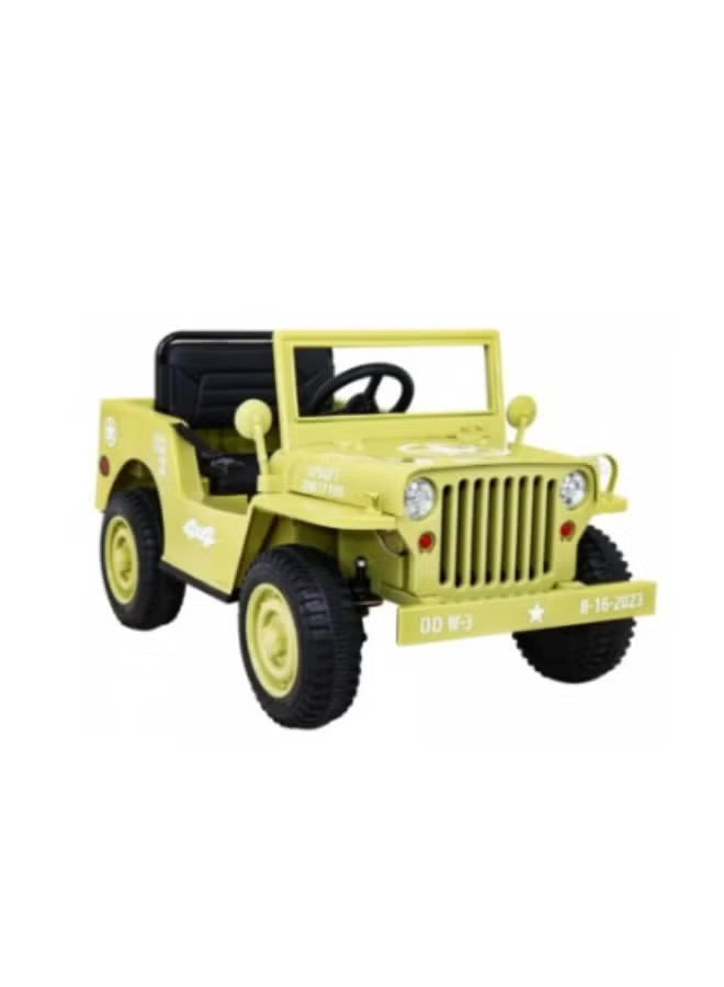 Kids Military Mini Willy Jeep Ride-On Light Green 12V 2M DM103 — image 2