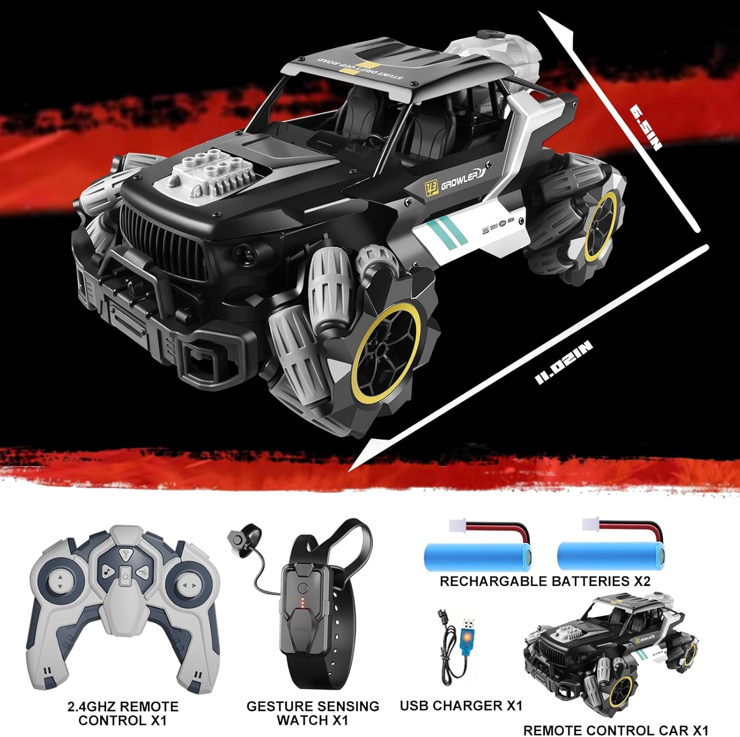 4DRC Stunt Drift Off - Road Growler Black 4D - Y3 - Colorland Toys