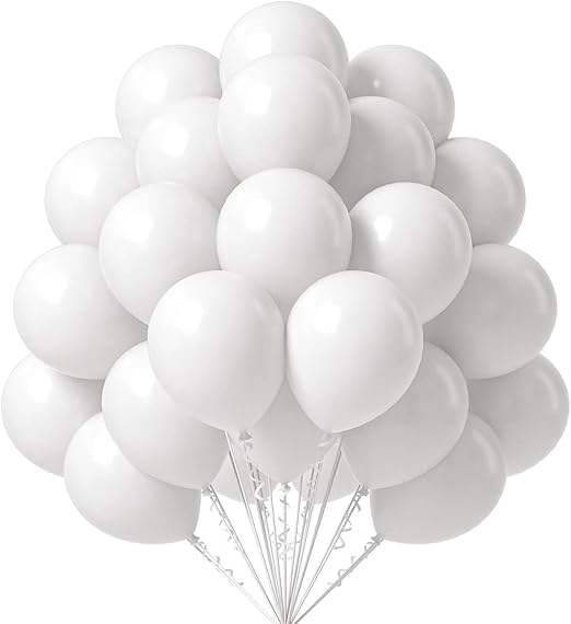 Decorative Balloons White 50pcs TR126050