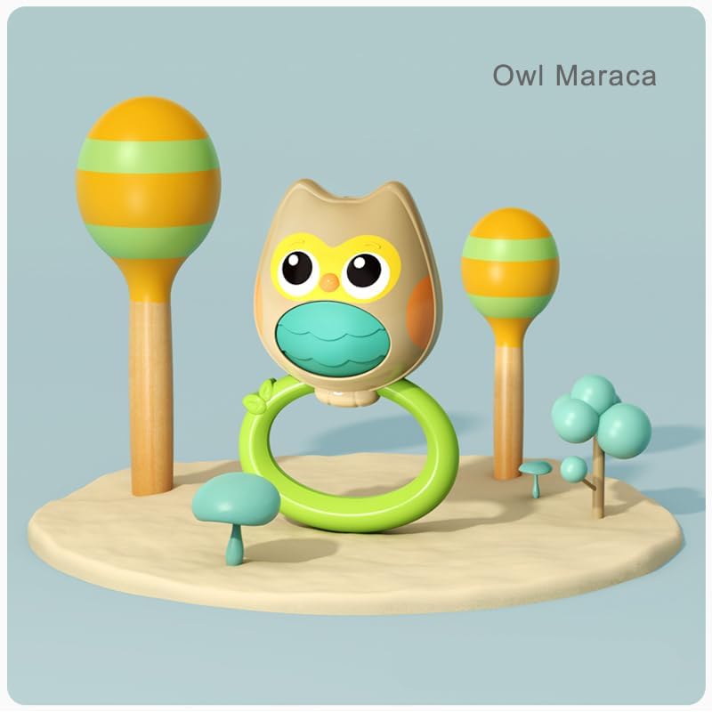 Hola Animal Orchestra Rattle - Owl Maraca E318B-4 — image 2