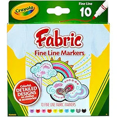 Crayola Fine Line Fabric Markers 10/Pkg 58-8626