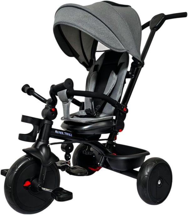 Kids Tricycle With Push Handle Grey/Red LB-577HC