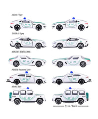 Majorette Dubai Police Die-Cast Car Set – 5-Piece 1:64 Scale Collector's Pack | Model 212053164B47