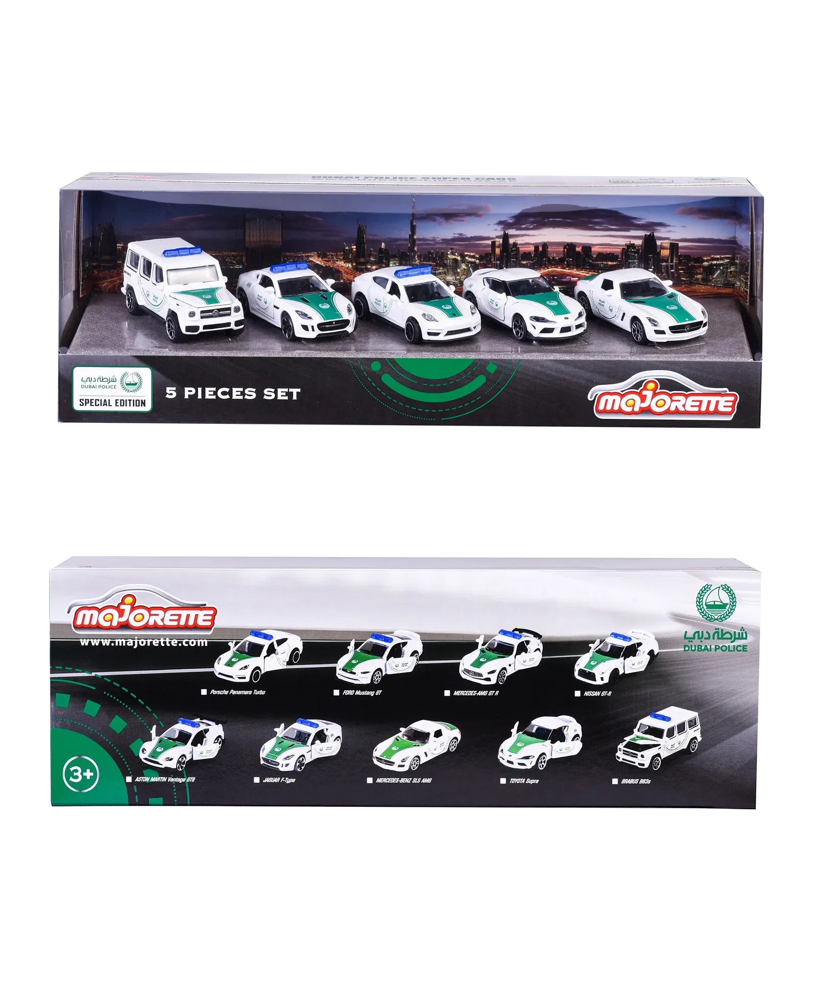 Majorette Dubai Police Die-Cast Car Set – 5-Piece 1:64 Scale Collector's Pack | Model 212053164B47