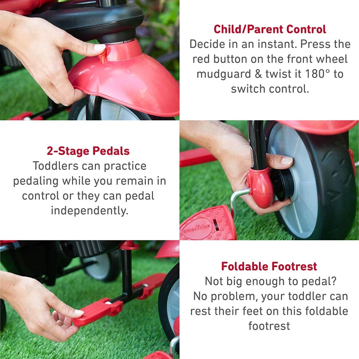 Smartrike Swing DLX Baby Tricycle Red 6500500 - Colorland Toys