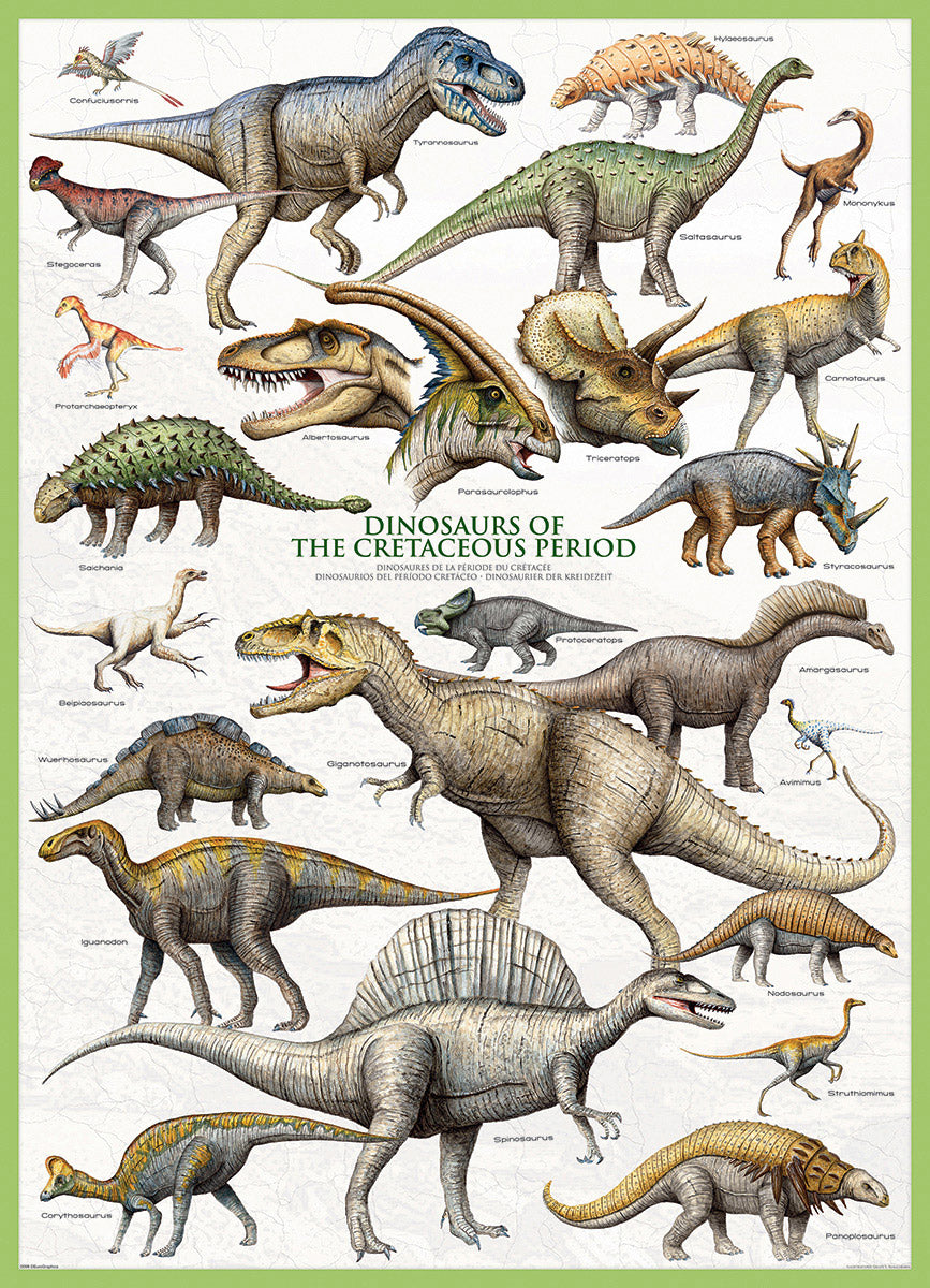 Eurographics Puzzle 1000-Pcs Dinosaurs Of Cretaceous Period 6000-0098