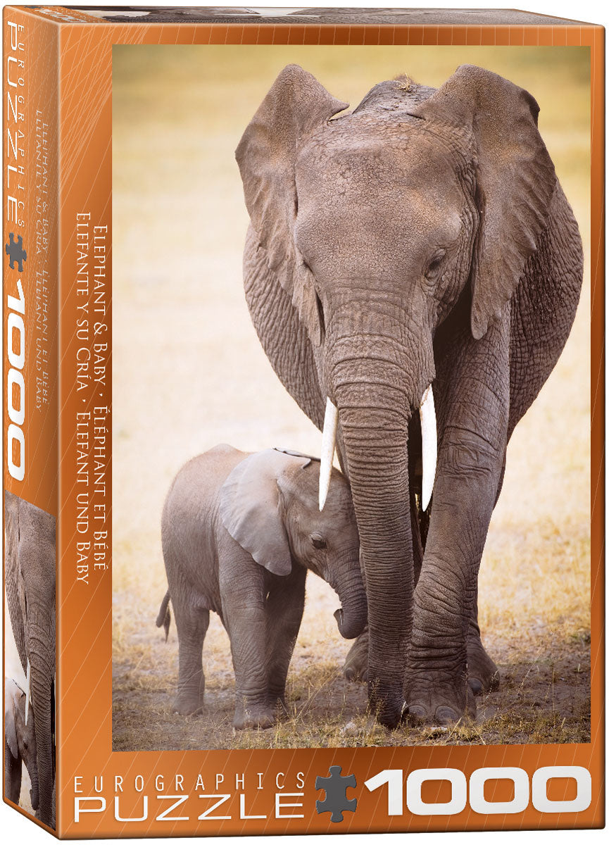 Eurographics Puzzle 1000-Pcs Elephant & Baby 6000-0270