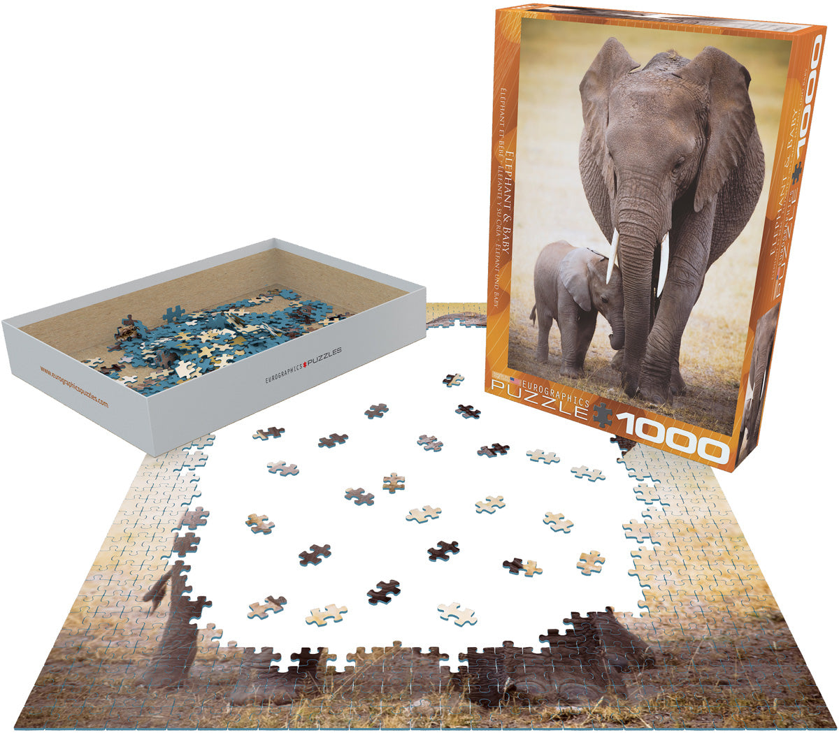 Eurographics Puzzle 1000-Pcs Elephant & Baby 6000-0270