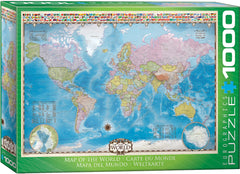 Eurographics Puzzle 1000-Pcs Map Of The World 6000-0557