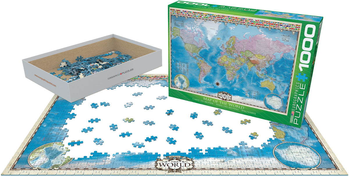 Eurographics Puzzle 1000-Pcs Map Of The World 6000-0557