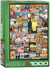 Eurographics Puzzle 1000-Pcs Travel Around The World Vintage Posters 6000-0755