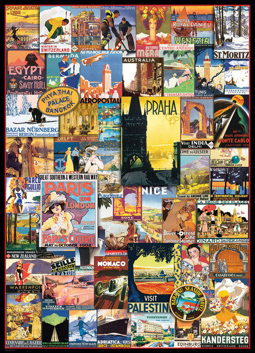 Eurographics Puzzle 1000-Pcs Travel Around The World Vintage Posters 6000-0755