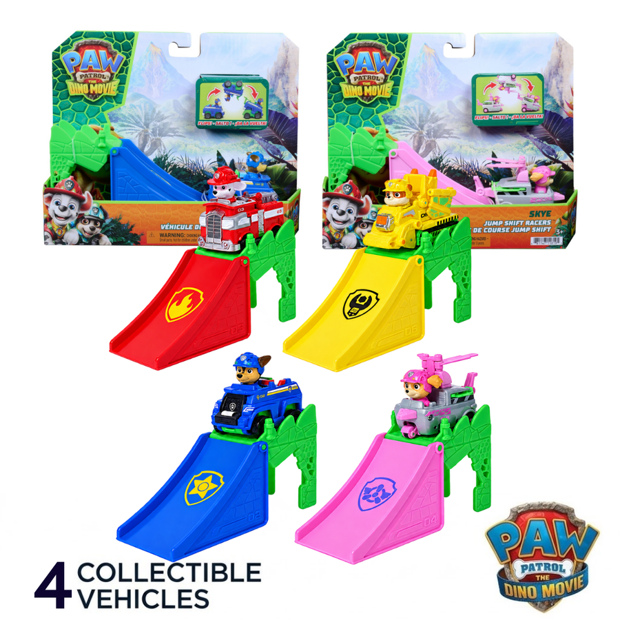 Paw Patrol: The Dino Movie, Pup Squad Jump Shift Flip Racers - Assorted — image 1