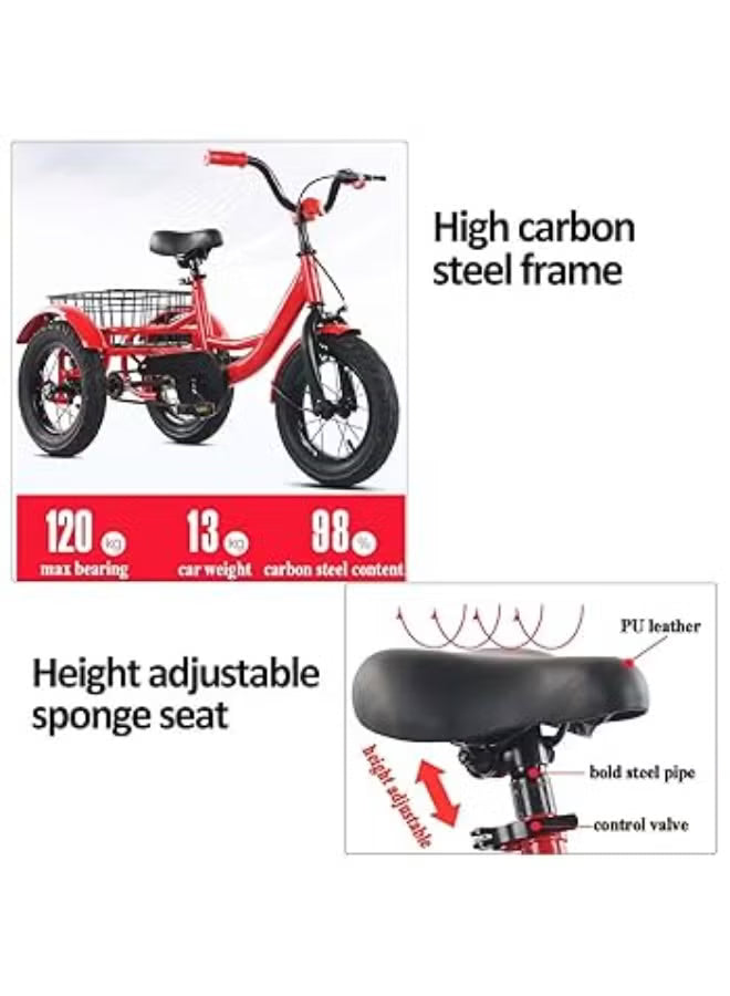 Bosheng Tricycle With Basket 20 Inch Red MN013 — image 3
