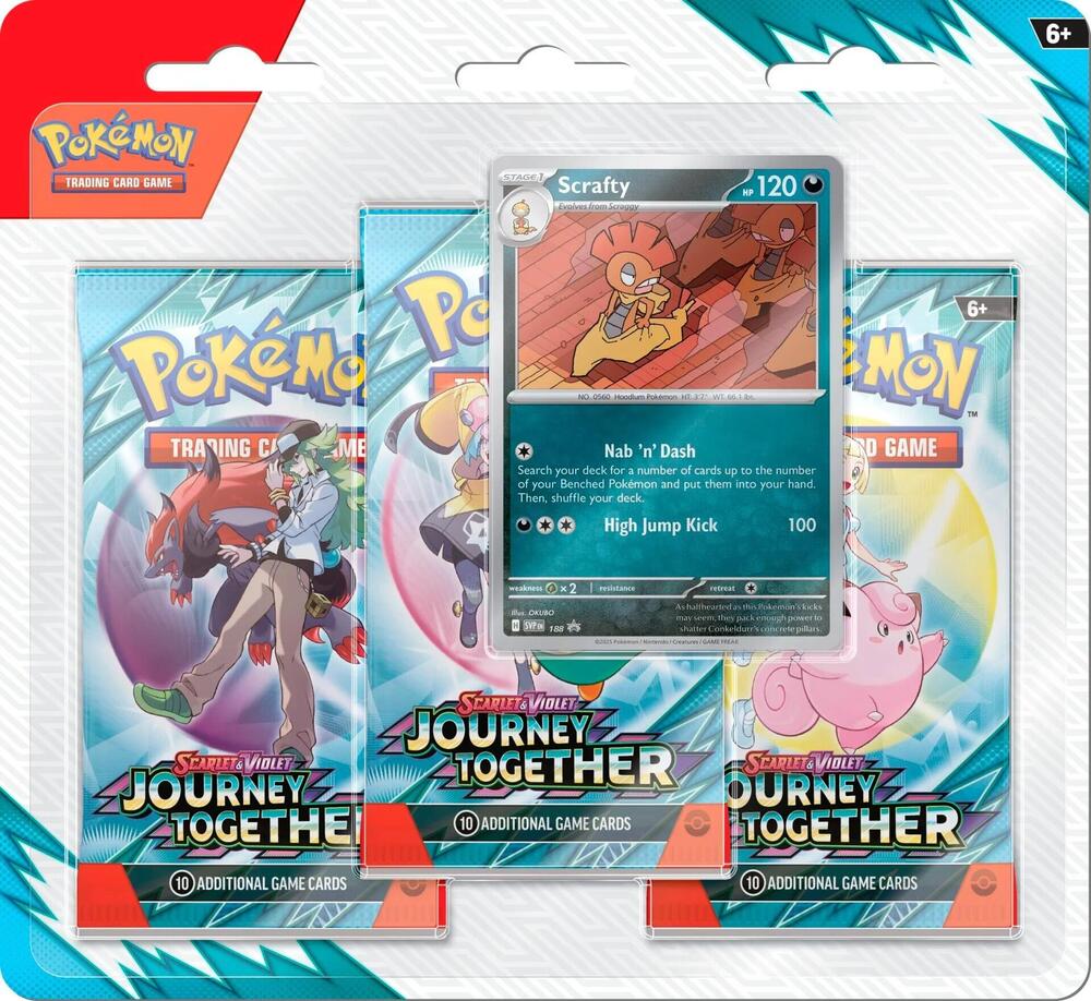 Pokémon TCG: SV09 Journey Together 3-Pack Blister 100-10336 - Colorland Toys