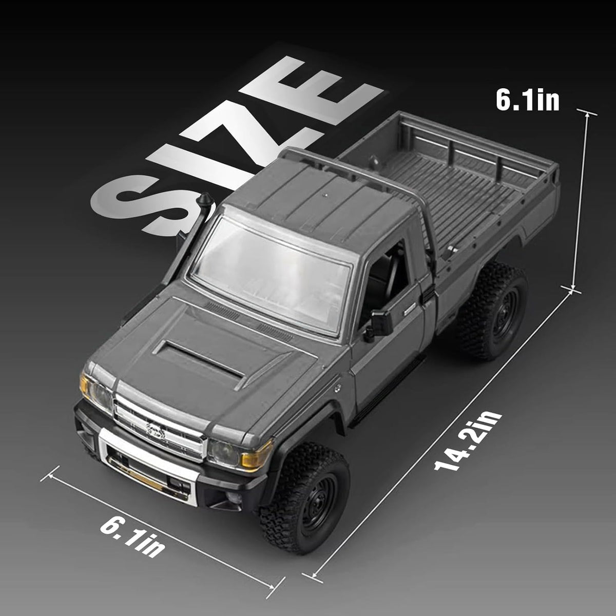 Toyota Land Cruiser LC79 4WD Off-Road Crawler Pickup Truck w/Upgraded LED Lighting (Silver) | MN-82PRO — image 3