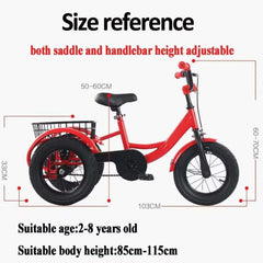 Bosheng Tricycle With Basket 12 Inch Red MN011 - Colorland Toys