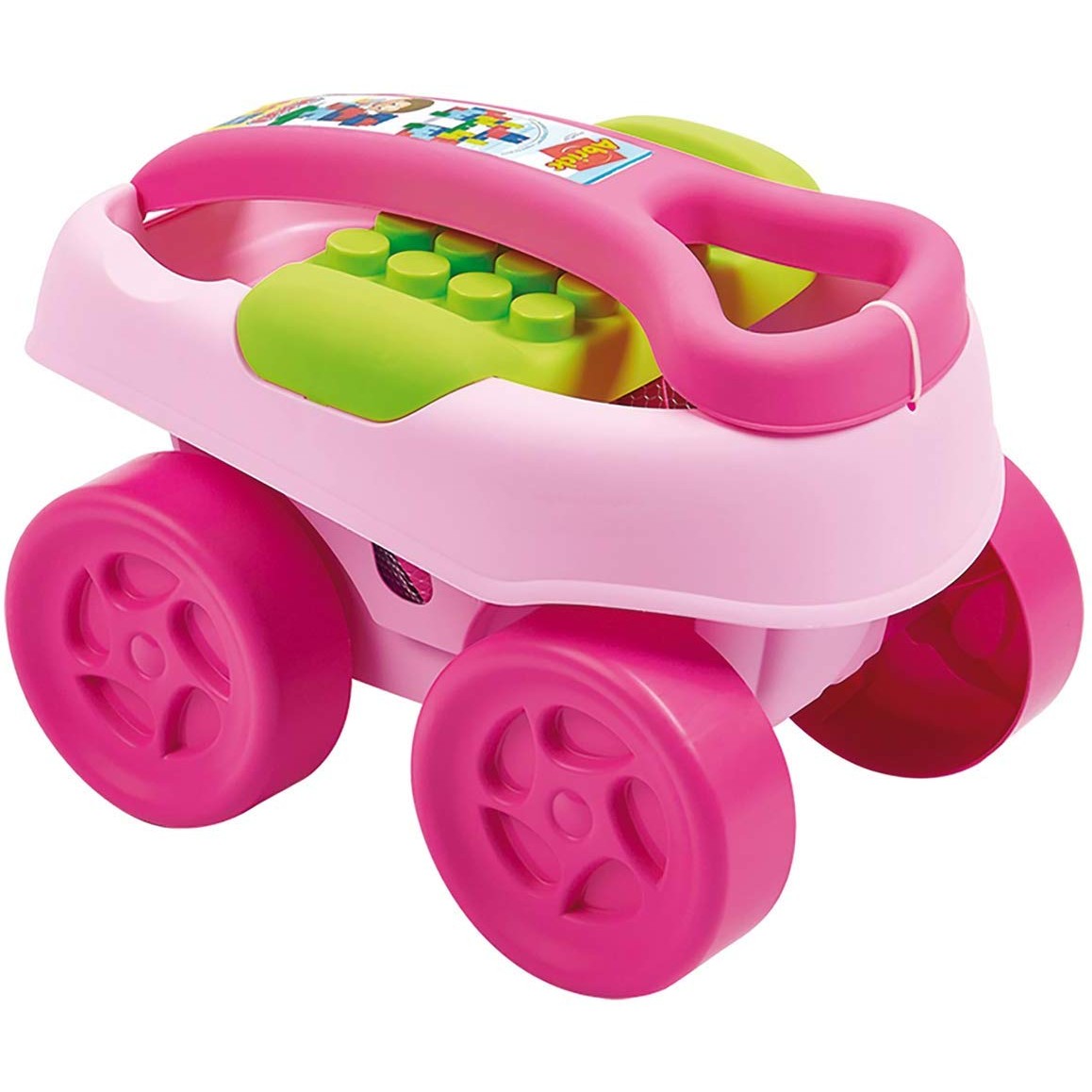 Ecoiffier Maxi Abrick 40 Pieces Blocks With Pink Trolley - Colorland Toys