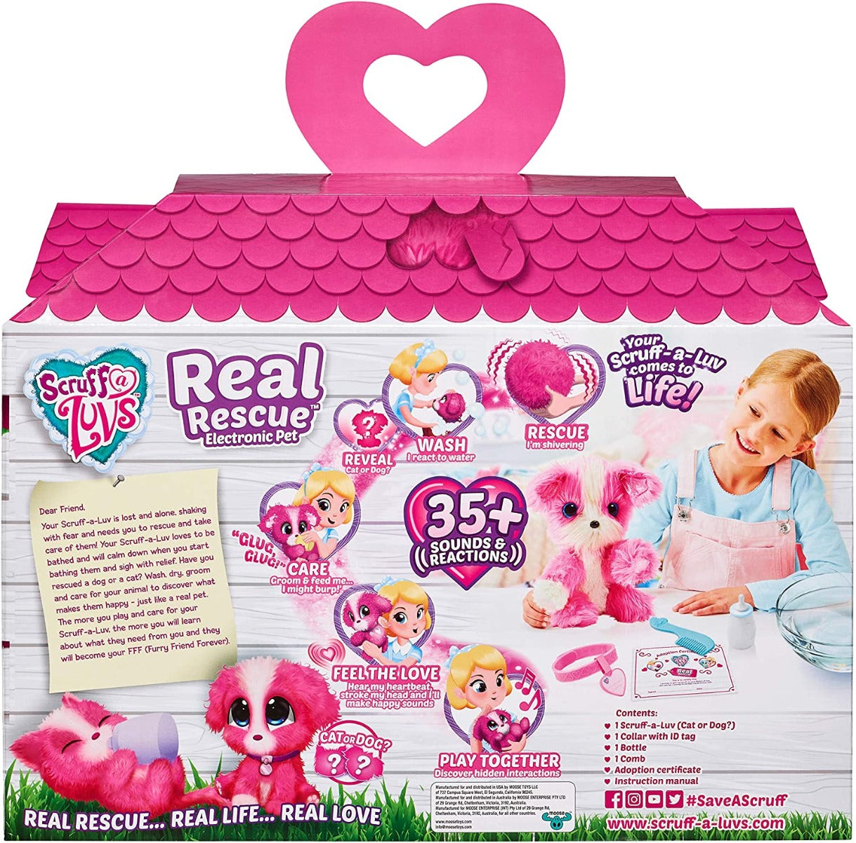 Scruff-A-Luvs Real Rescue Pink 638SEP01 - Colorland Toys