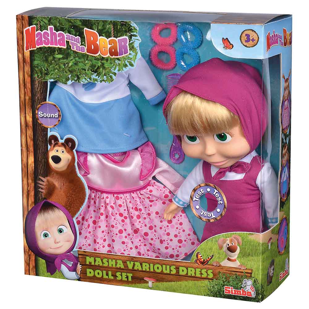 Masha Doll With 2 Extra Dresses 30cm 109301082 - Colorland Toys