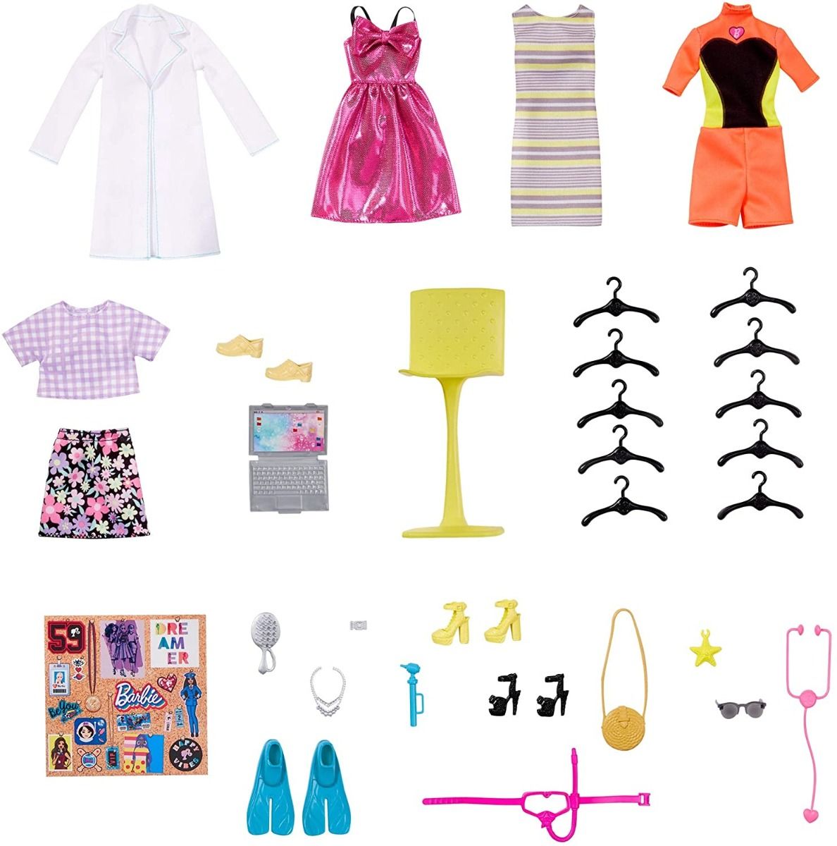Barbie Fashionista Dream Closet 30 Plus Pieces GBK10 - Colorland Toys