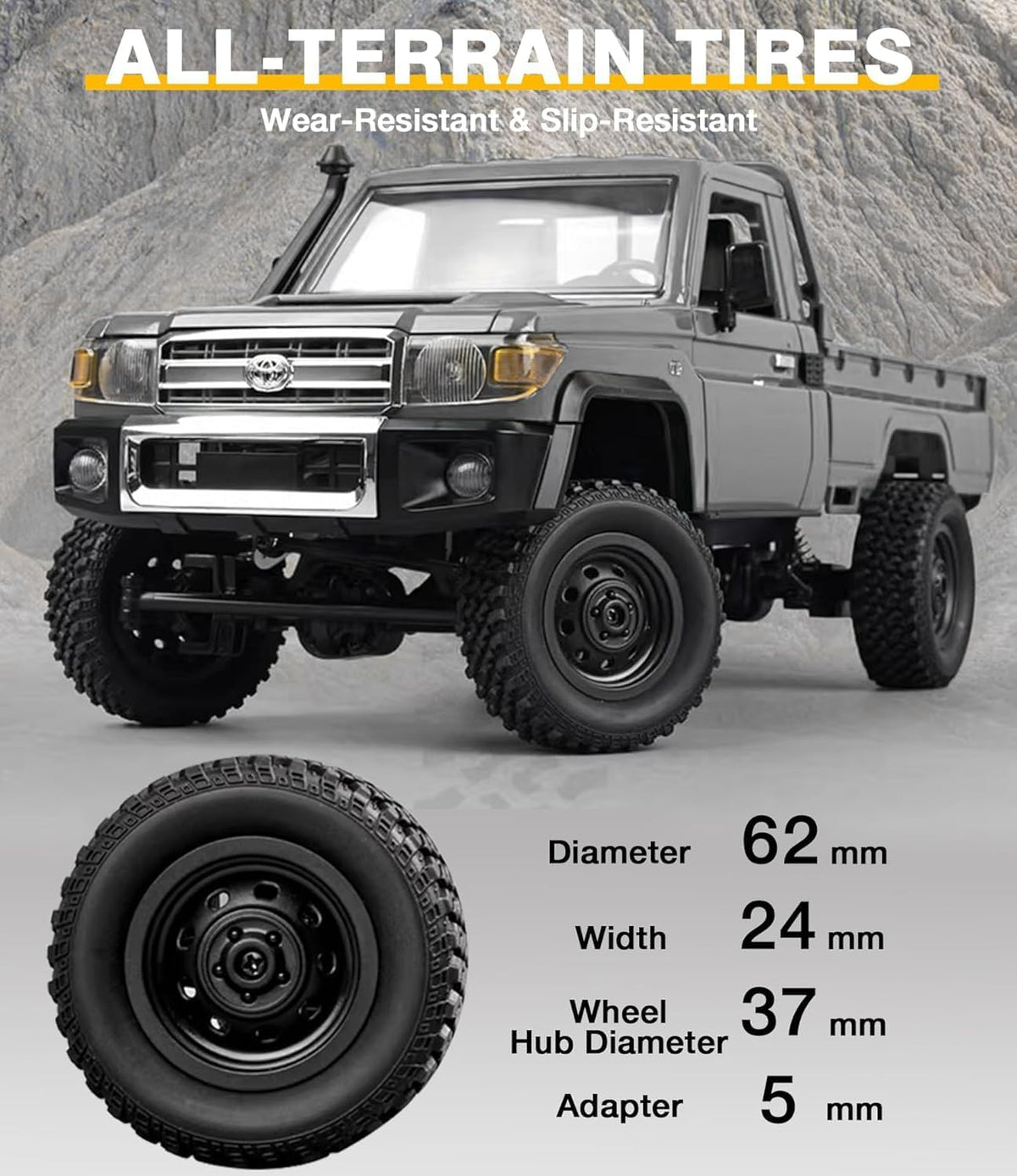 Toyota Land Cruiser LC79 4WD Off-Road Crawler Pickup Truck w/Upgraded LED Lighting (Silver) | MN-82PRO — image 8