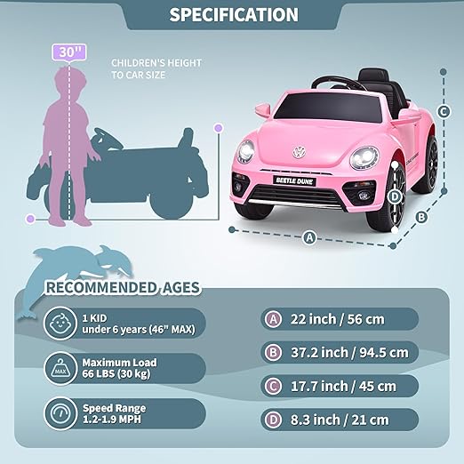 Volkswagen Beetle Dune Ride On Car SMB503 - Colorland Toys