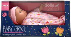 Dolls World Baby Grace 10inch Soft Doll Vinyl limbs And outfits 78006