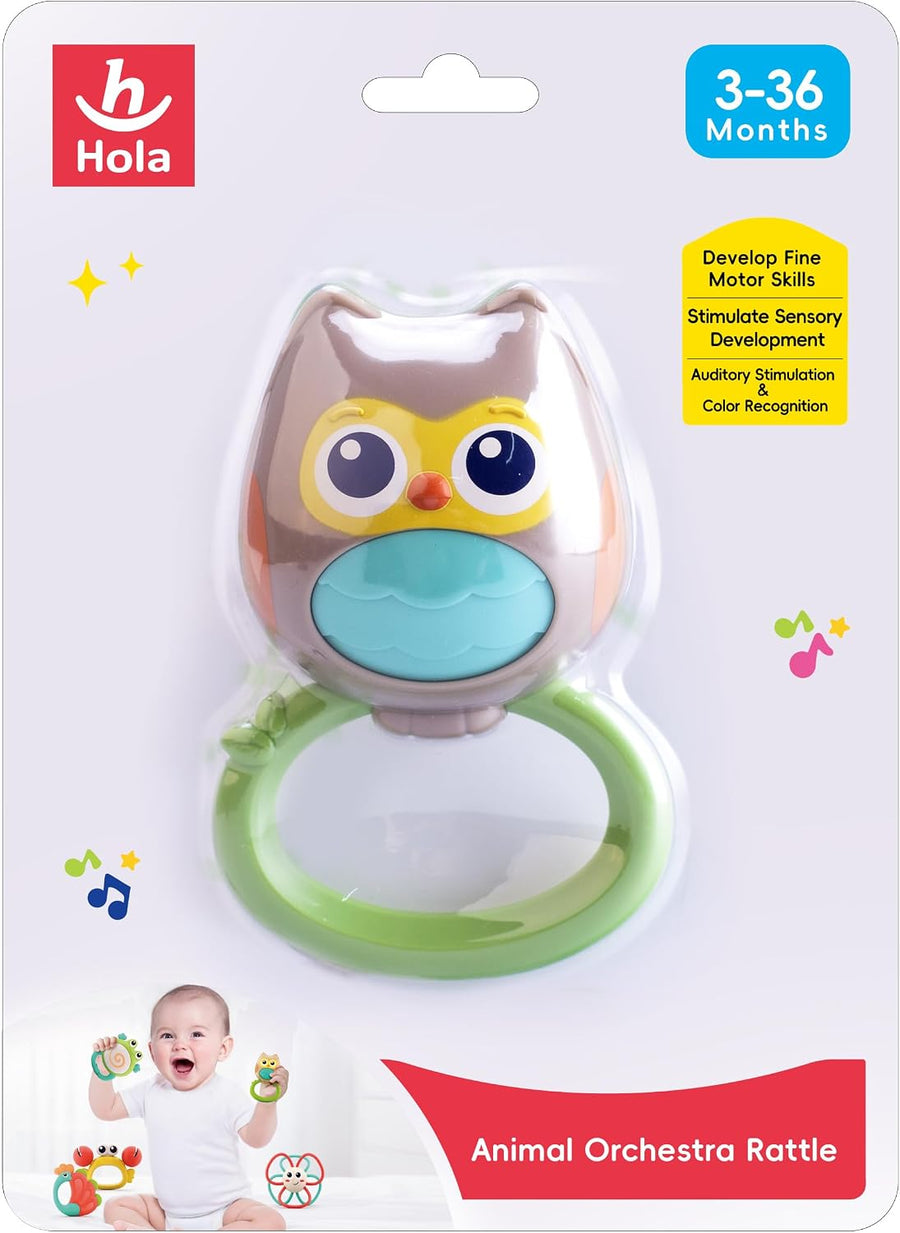 Hola Animal Orchestra Rattle - Owl Maraca E318B-4 — image 6