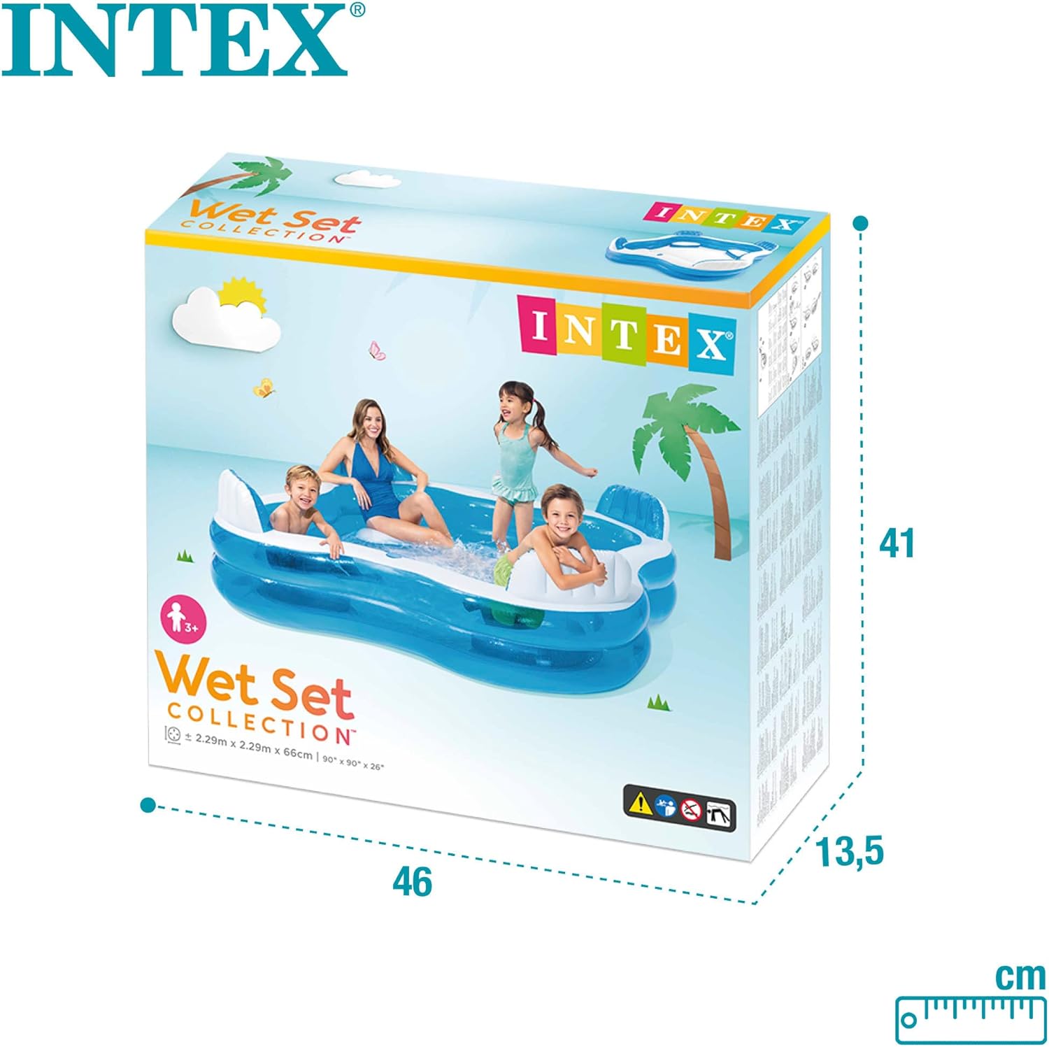 Intex Swim Center Family Lounge Pool 2.29mx2.29mx66cm 56475