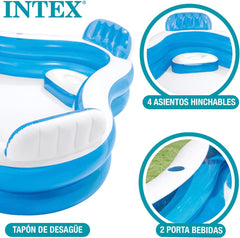 Intex Swim Center Family Lounge Pool 2.29mx2.29mx66cm 56475