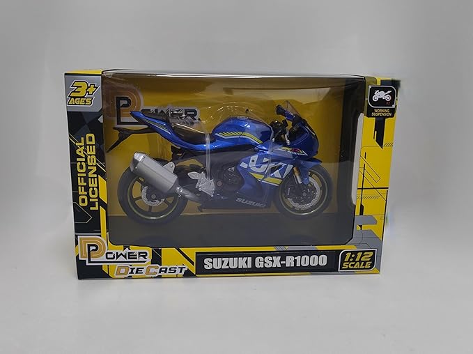 MSZ Suzuki Motorcycle Diecast GSX-R1000 1:12 68489A - Colorland Toys
