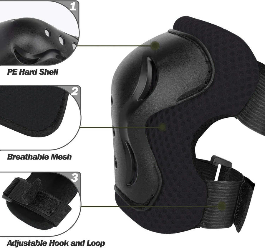 Spartan Knee & Elbow Pads and Wrist Protective Set Black XS SP-9061XS — image 3
