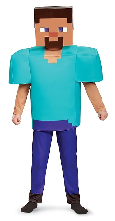Costume Child Minecraft Steve Deluxe Dress Up 7-8