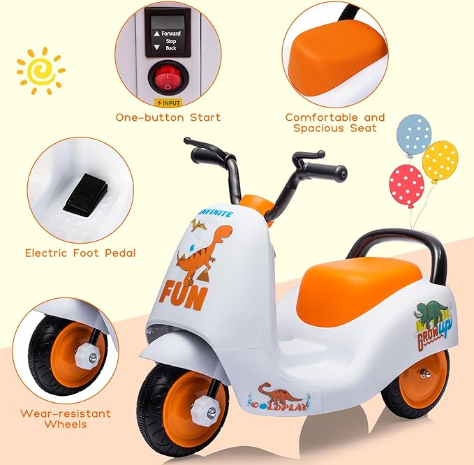 Kids Motor Bike White R6775/DLS-K2