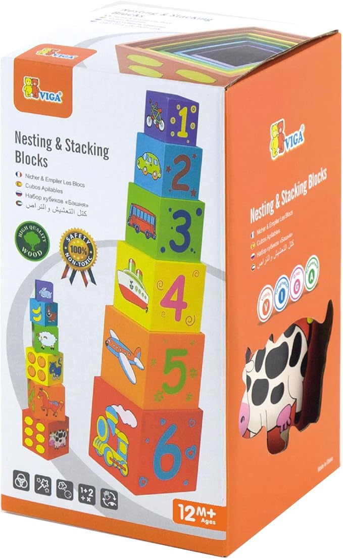 Viga Wooden Nesting & Stacking Blocks 59461