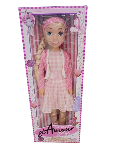 Bambolina Fashion Doll In Pink Dress 80cm