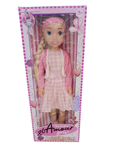 Bambolina Fashion Doll In Pink Dress 80cm