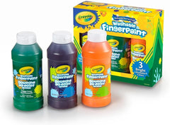 Crayola Washable Fingerpaint Bright Colors 8oz 3ct 55-1311 - Colorland Toys