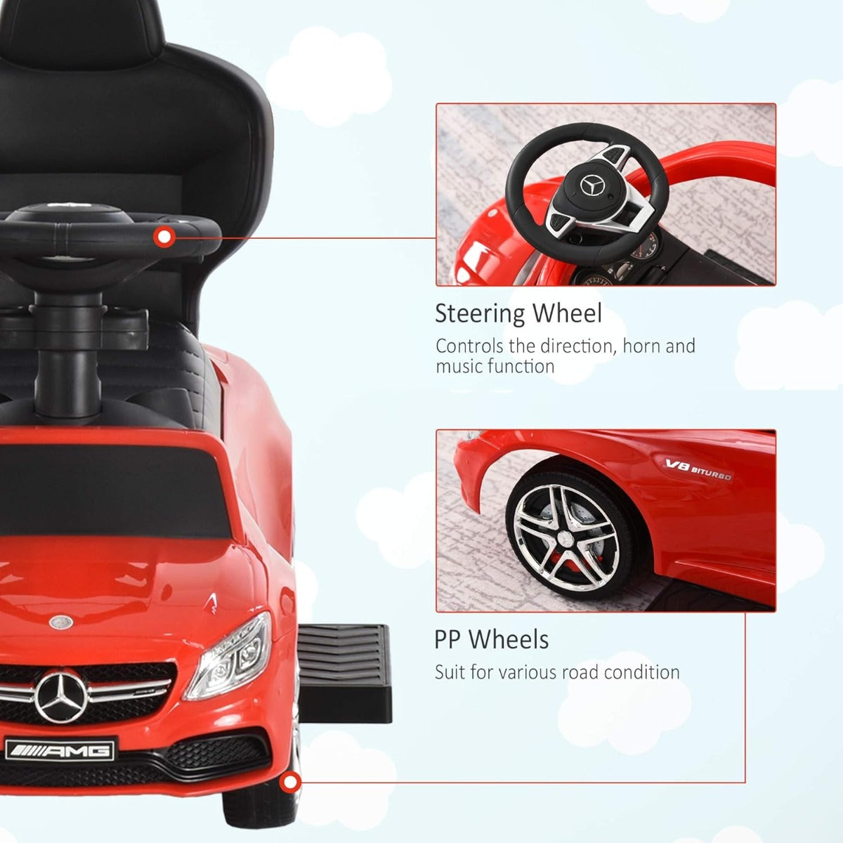 Mercedes-Benz Pushing Car Red 3288 - Colorland Toys